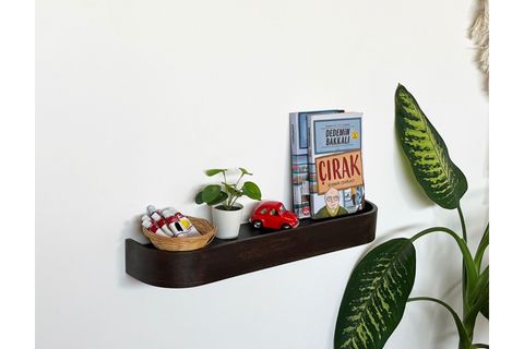 AHŞAP DOĞAL MASİF DUVAR RAFI, CEVİZ