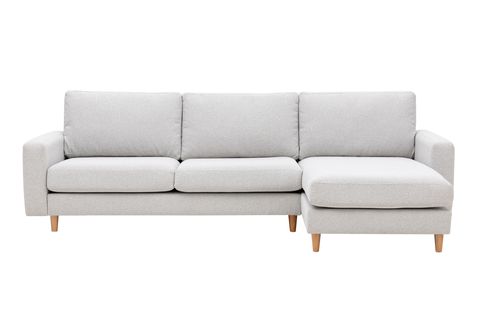 MERLİN MİNİ KÖŞE KOLTUK, NATUREL AYAK, İNCE KOL, RECYCLED KUMAŞ, AÇIK GRİ