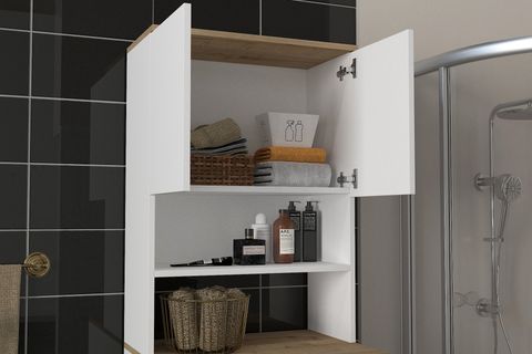 KONA ÇAMAŞIR MAKİNASI DOLABI, SAFİR BEYAZ, 2 RAFLI