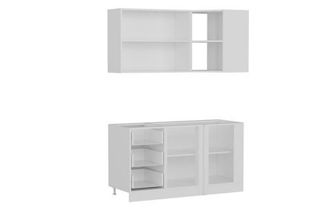 MİNAR 150CM KÖŞE MUTFAK DOLABI BEYAZ ANTRASİT K150A4