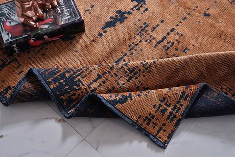 GÜMÜŞSUYU BAKIR MODERN ÇİZGİSEL VİNTAGE ESKİTME RETRO HALI KİLİM 200X290