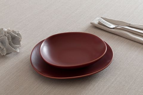 KİTCHEN ESSENTİALS STONEWARE MAT ÇUKUR YEMEK TABAĞI 22 CM, KİREMİT