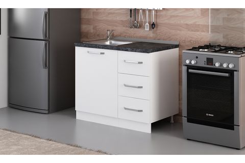 MİNAR 100 CM MUTFAK DOLABI BEYAZ 100-B1-ALT MODÜL