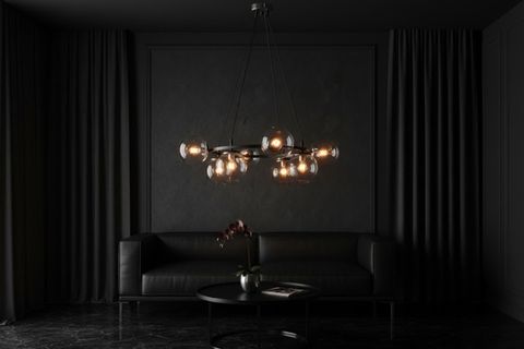 BUSE SEKİZLİ AVİZE, SİYAH KROM