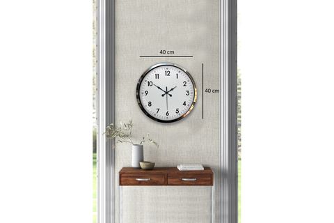 MODERN KLASİK KROM METAL DUVAR SAATİ 40 CM