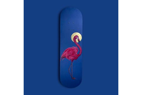 HOLY FLAMINGO KAYKAY EL YAPIMI AHŞAP DUVAR DEKORU