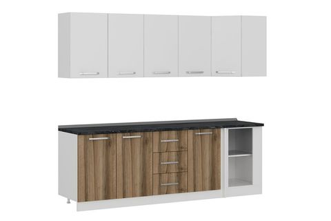 MİNAR 240CM KÖŞE MUTFAK DOLABI BEYAZ DORE K240D4