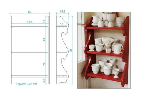 NARİO LAKE MUTFAK RAFI TEREK, KIRMIZI