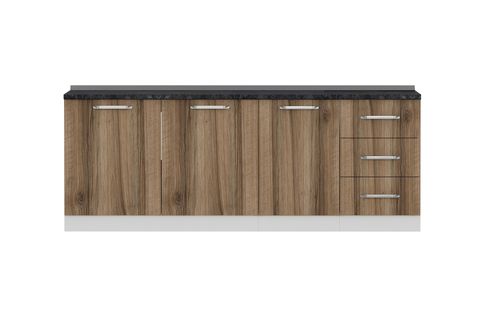 MİNAR 220 CM MUTFAK DOLABI BEYAZ DORE 220-D1-ALT MODÜL