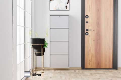 VEGA KİLİTLİ METAL AYAKKABILIK, SİLVER, 4 KAPAKLI