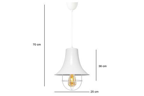 HOMİNG RETRO BEYAZ METAL TEKLİ SARKIT 24 CM