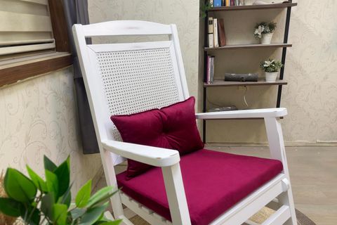 ASEDİA VERANDA HASIRLI MİNDERLİ SALLANAN SANDALYE, FUŞYA, LAKE AYAK