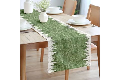 KIŞ ORMANI PAMUKLU MASA RUNNER, 0096 50X150