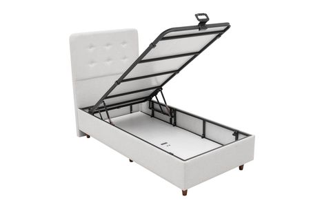 NOTTE BAZA VE BAŞLIK SETİ, AÇIK GRİ, 90X190