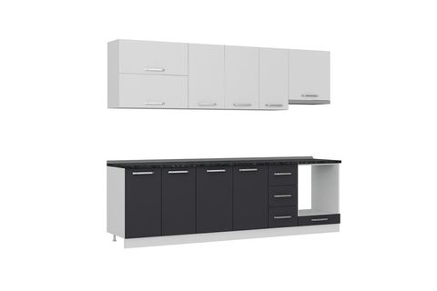 MİNAR DENİZ 270 CM MUTFAK DOLABI BEYAZ ANTRASİT 270-A8