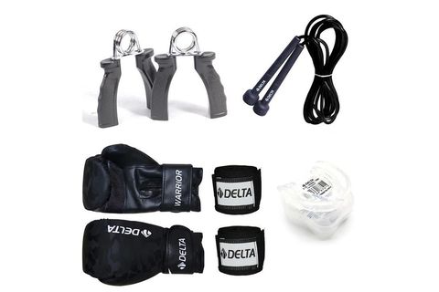 DELTA FRONT BOKS SETİ BOKS ELDİVENİ EL BANDAJI ATLAMA İPİ DİŞLİK EL YAYI 12 OZ