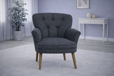 PUFY KOLLU TEKLİ BERJER, ANTRASİT, CEVİZ AYAK