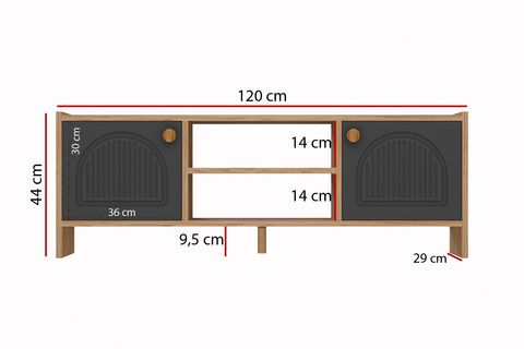 MOLDE BOHEM TV SEHPASI, ÇAM, ANTRASİT KAPAKLI
