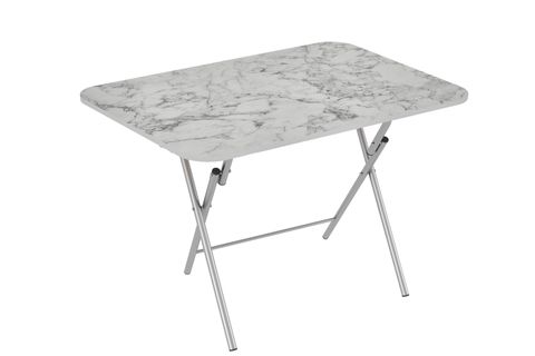 ALESTA BEYAZ MERMER DESENLİ KATLANABİLİR MASA, 70X110 CM