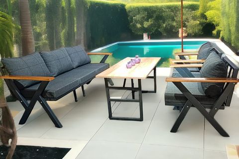 MİLAS BAHÇE BALKON TAKIMI, 3+1+1, ANTRASİT