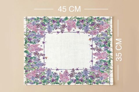 FLORA LİLA PAMUKLU DÖRT ADET AMERİKAN SERVİSİ