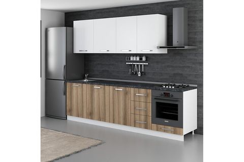 MİNAR ASYA 275 CM MUTFAK DOLABI BEYAZ DORE 275-D6