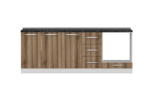MİNAR 220 CM MUTFAK DOLABI BEYAZ DORE 220-D4-ALT MODÜL