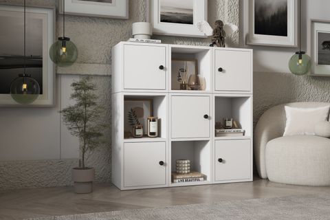 LEKSA 5 KAPAKLI RAFLI KİTAPLIK 65 CM BEYAZ KTP-1054-Ç