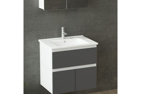 NİKA BANYO DOLABI 65CM AS2K1Ç 2K2A ETJ BEYAZ ANTRASİT