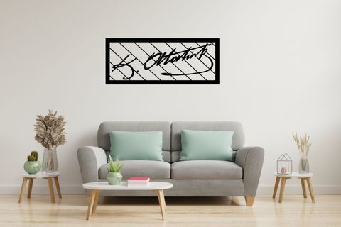 ATATÜRK İMZA LAZER KESİM TABLO, 59X24