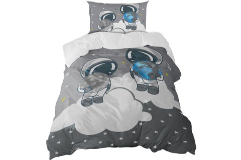 ASTRONOT UZAY GEZEGEN GÖKYÜZÜ YILDIZLAR BULUT DESENLİ TEK KİŞİLİK ÇOCUK NEVRESİM TAKIMI, 160X220 CM