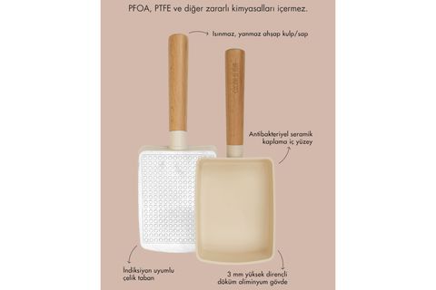THE MİA CUCİNA Dİ MİA DİKDÖRTGEN SERAMİK OMLET TAVASI 14X9