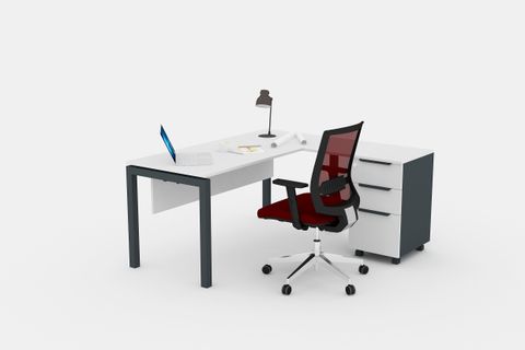 ÇAĞIN OFİS GALAXY YÜKSEK KESONLU ÇALIŞMA OFİS MASA TAKIM, BEYAZ, 120 CM