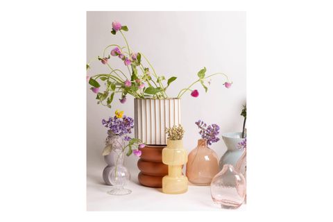 SARI CAM VAZO DEKORATİF ŞEFFAF ÇİÇEK VAZOSU, 15 CM