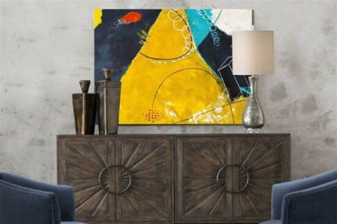 TABLOLIFE SOYUT SARI YAĞLI BOYA DOKULU TABLO, ÇERÇEVESİZ, 75X100