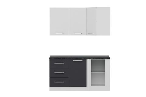 MİNAR 155CM KÖŞE MUTFAK DOLABI BEYAZ ANTRASİT K155A2