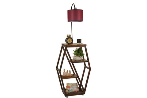 ASOS CEVİZ LAMBADER SİLİNDİR HASIR BORDO ABAJURLU