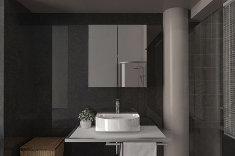 BİNARY AYNALI BANYO ÜST DOLABI, BEYAZ