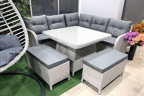ANNAPARK ASTORİA MASALI RATTAN KÖŞE TAKIMI, AÇIK GRİ