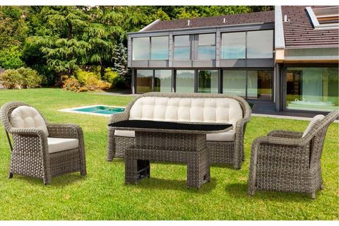 BAHÇEMO LYON ÜÇLÜ MASALI BAHÇE TAKIMI, KAHVERENGİ, 1316