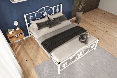 ARGİMO PERO FERFORJE METAL KARYOLA, BEYAZ, 160X200