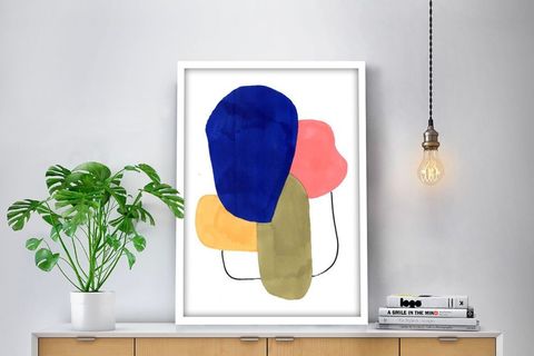 ABSTRACT SHAPES-19 ÇERÇEVELİ POSTER PANO 50X70
