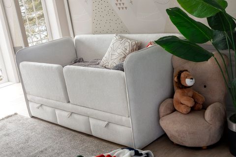 DÜNYA DÖŞEMELİ DİVAN, KREM, 90X190, KORKULUKSUZ