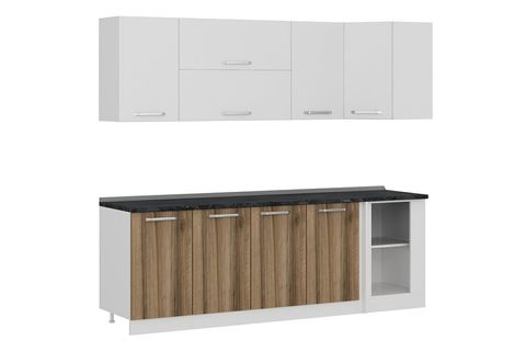 MİNAR 240CM KÖŞE MUTFAK DOLABI BEYAZ DORE K240D2