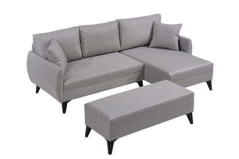 MELVA PUFLU KÖŞE KOLTUK, TAŞ GRİ