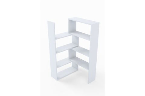 CREA MODÜLER KÖŞE KİTAPLIK, 8 RAFLI, BEYAZ