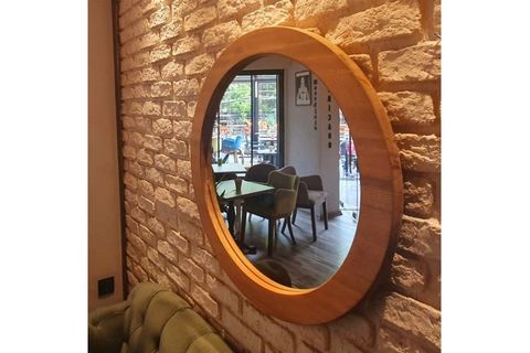 NEOSTİLL DOĞAL AHŞAP MASİF ÇERÇEVE DEKORATİF 62 CM AYNA