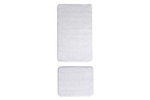MİNO KAYDIRMAZ TABAN İKİLİ BANYO PASPASI, BEYAZ, 60X100-50X60