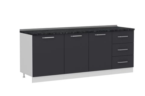 MİNAR 210 CM MUTFAK DOLABI BEYAZ ANTRASİT 210-A1-ALT MODÜL