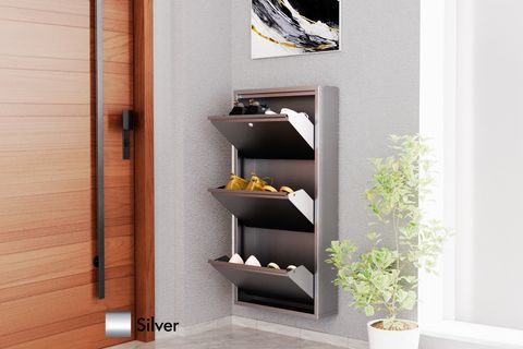 VEGA KİLİTLİ METAL AYAKKABILIK, SİLVER, 3 KAPAKLI